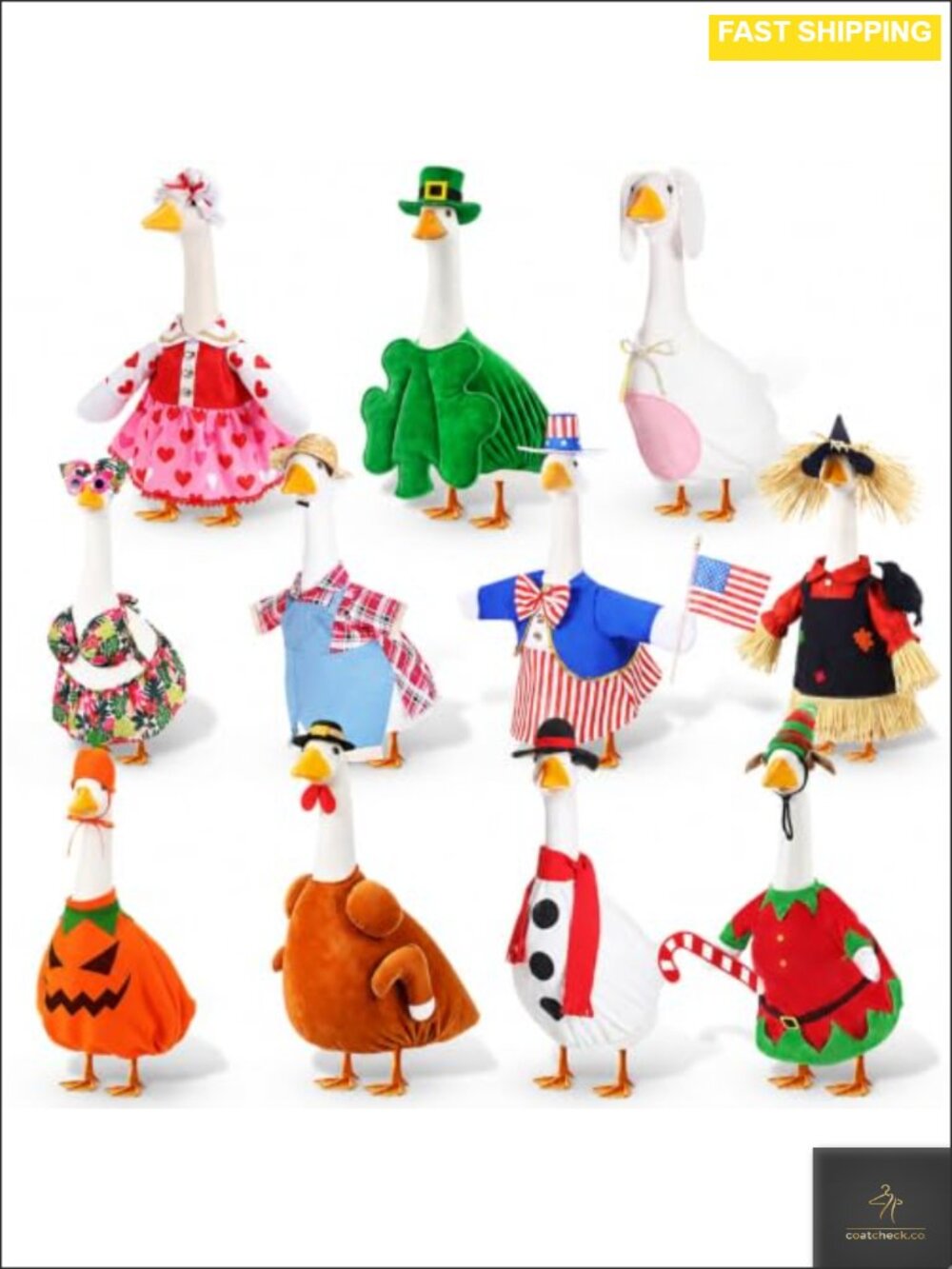 11 Set Porch Goose Outfits All Seasons Holiday Costumes 17" Lawn Goose Clothes